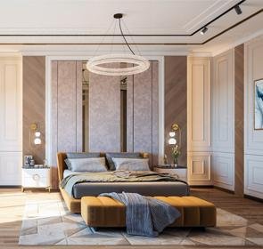 Skyven master bedroom in 4 BHK luxury apartment Kokapet